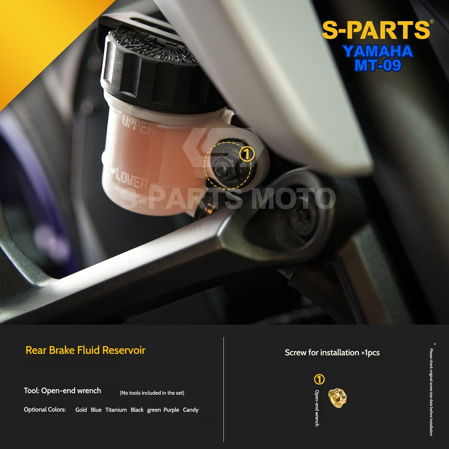 SPARTS Titanium Rear Sprocket Nuts & Rear Braking Fasteners Kit for Yamaha MT-09