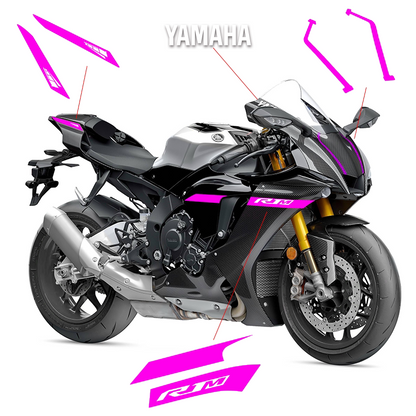 2020-2023 Yamaha YZF-R1M Full Body Graphics Decal Kit Blue Racing Motorcycle Stickers