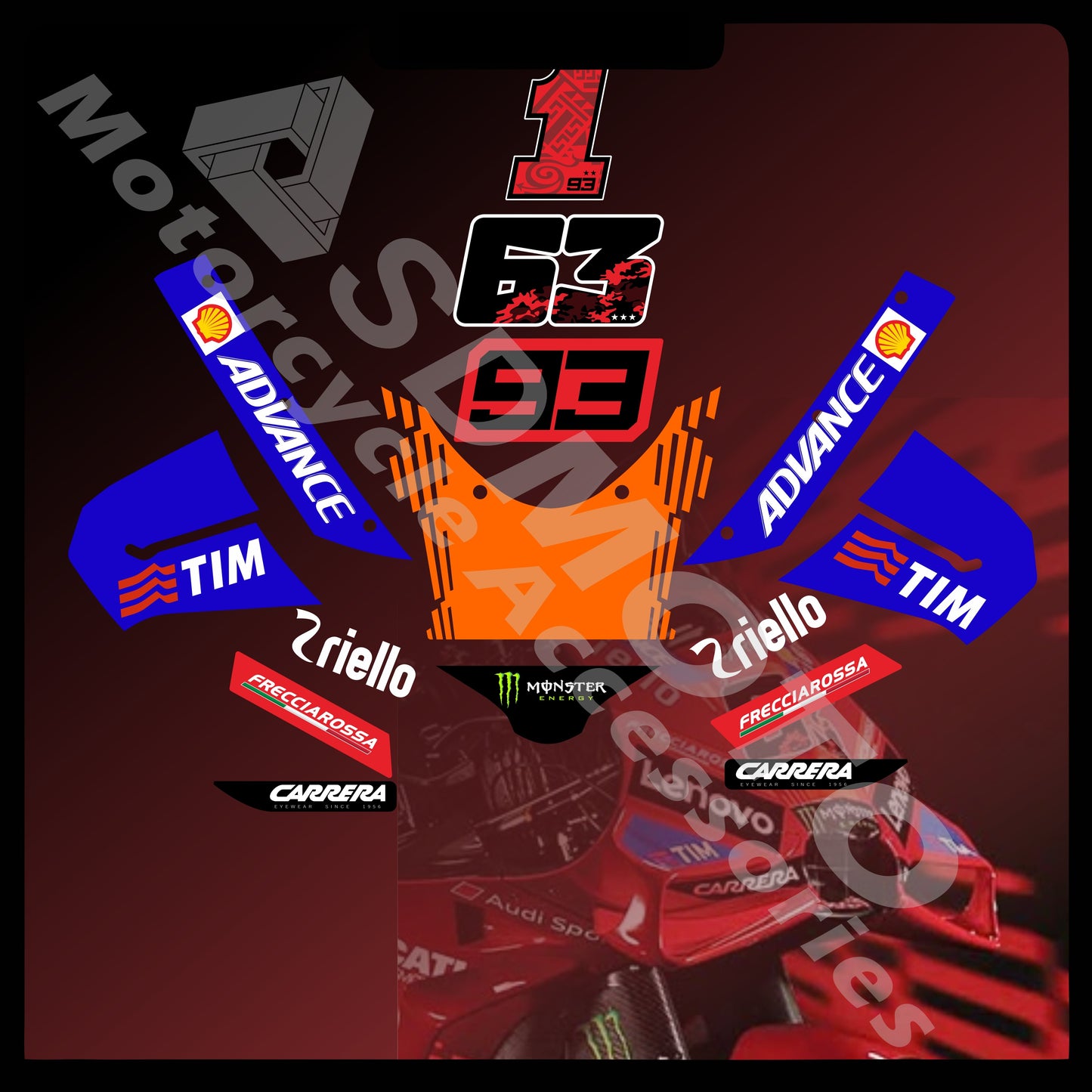 Ducati Panigale V4 MotoGP 2025 Style Full Graphics Kit
