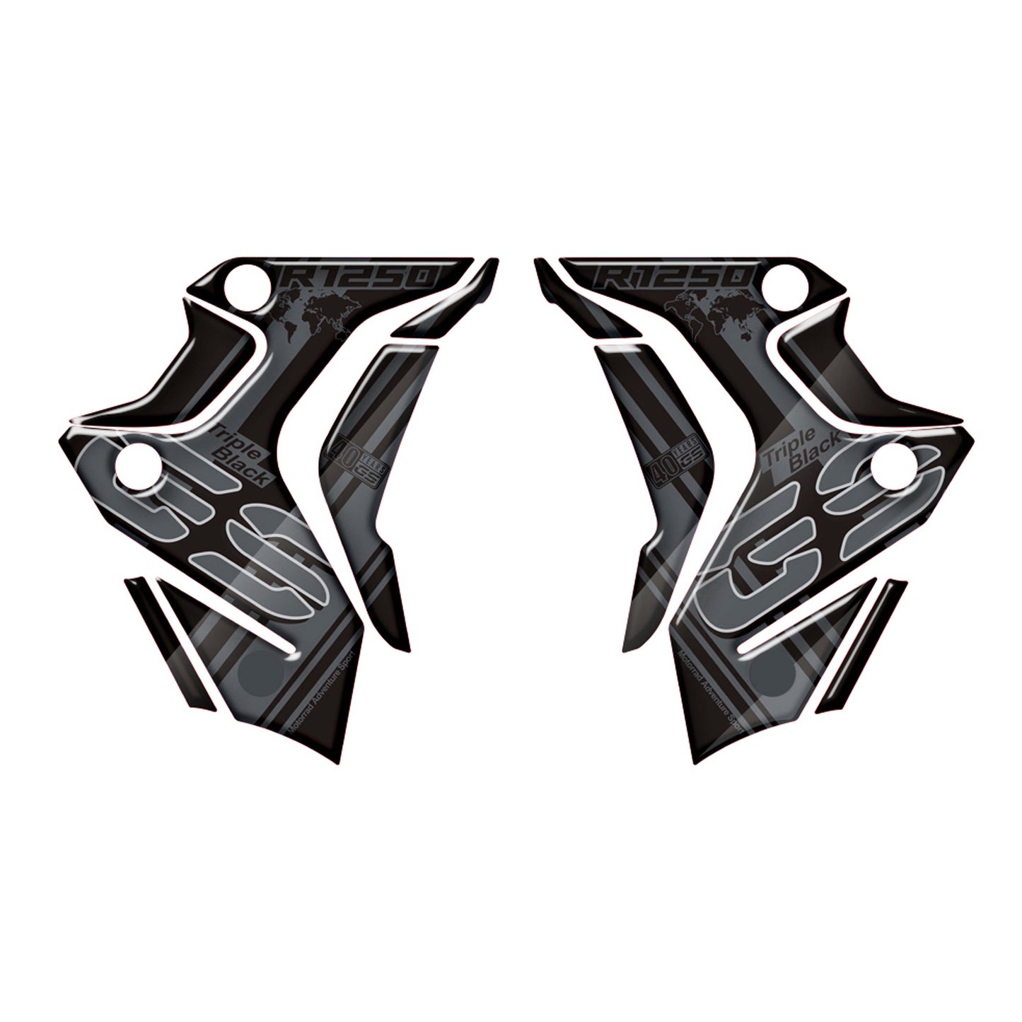 BMW R1250GS (2019–2023) Triple Black / 40th Anniversary 3D Motorcycle Body Sticker Decal Kit Custom Graphics Wrap