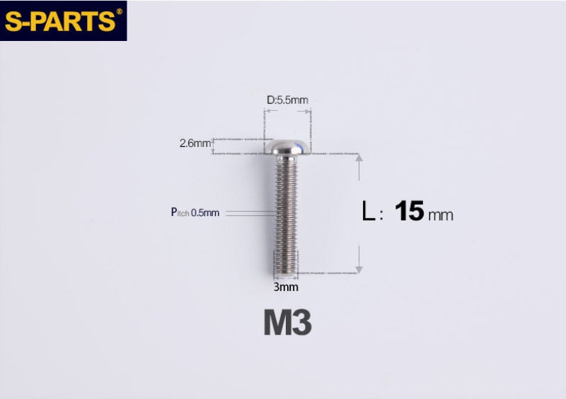 SPARTS A2 Button Head M3 Titanium Bolt