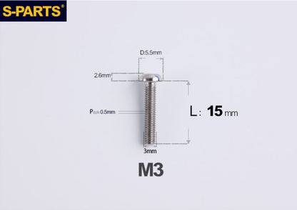 SPARTS A2 Button Head M3 Titanium Bolt