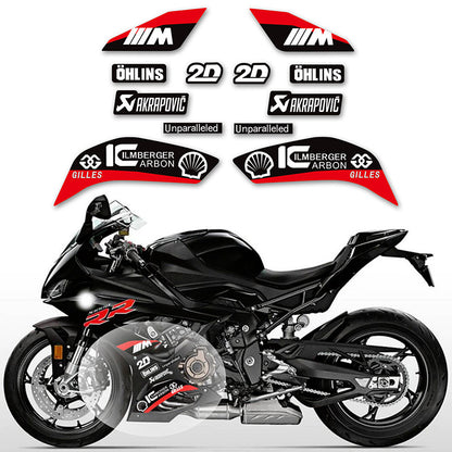 BMW S1000RR (2019–2022) M Package / Double R Track Lower Fairing Decal Kit Motorcycle Racing Graphics Sticker Set