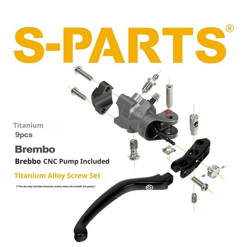 SPARTS Titanium Alloy Screw Kit for BREMBO CNC Master Cylinder – Bleeder & Reservoir Fixing Set