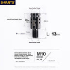 S-PARTS M10 to M10 Titanium Forward & Reverse Thread Motorcycle Mirror Adapter Bolt Upgrade