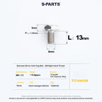 S-PARTS TC4 Titanium Mirror Plug Bolt M8 M10 RH/LH for Motorcycle