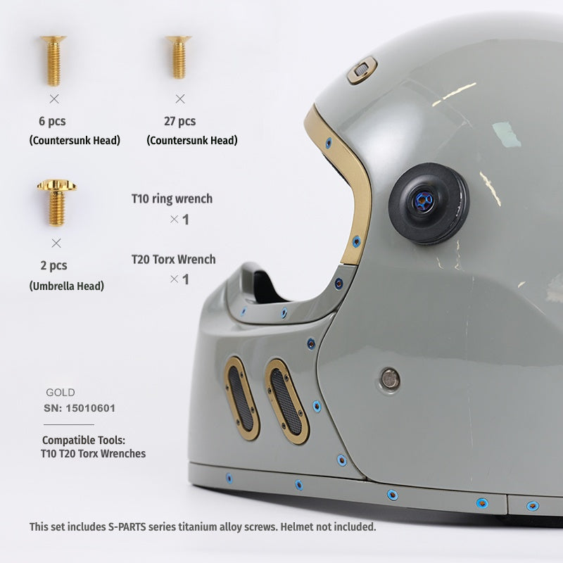 SPARTS Titanium Helmet Screw Set for QWART – CNC Machined Motorcycle Hardware