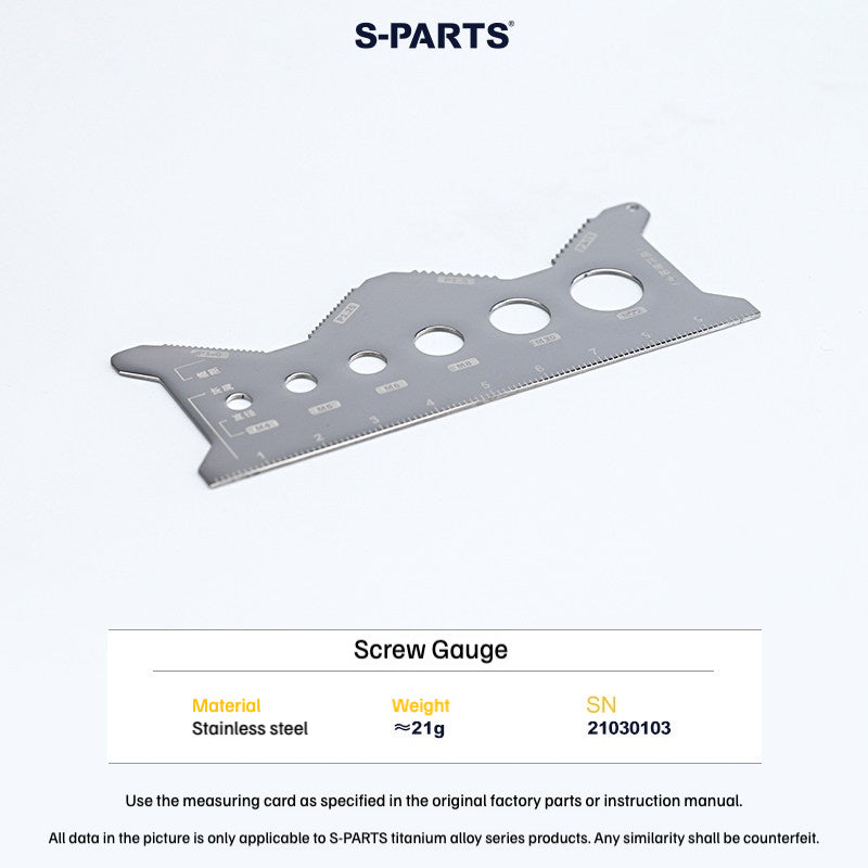 SPARTS Metal Screw Gauge New Version – Stainless Steel Thread Pitch & Diameter Measuring Tool