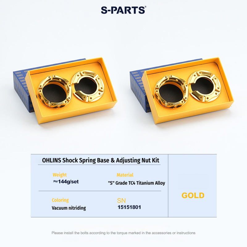 SPARTS Titanium Preload Adjuster & Spring Seat Kit for Öhlins Motorcycle Suspension