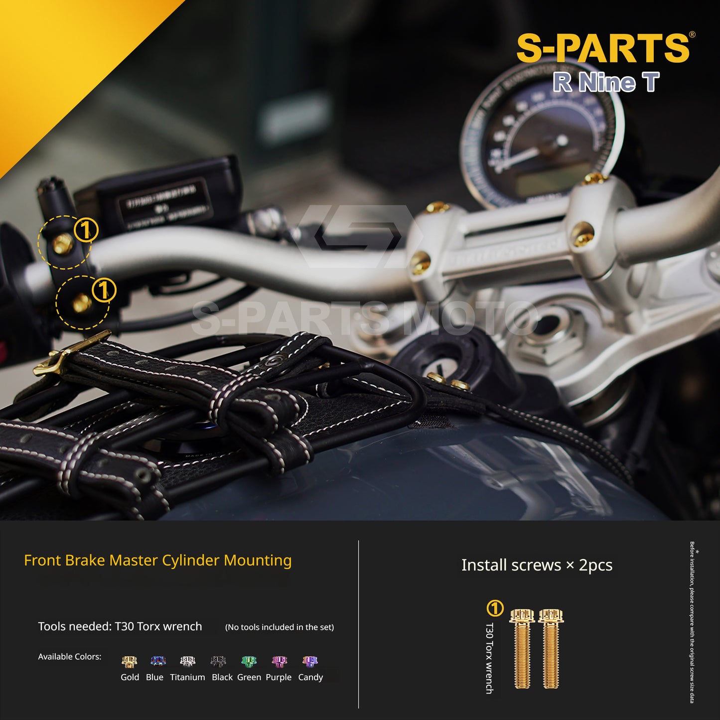 S-PARTS Premium Titanium Braking & Handling Upgrade Kit for BMW R nineT