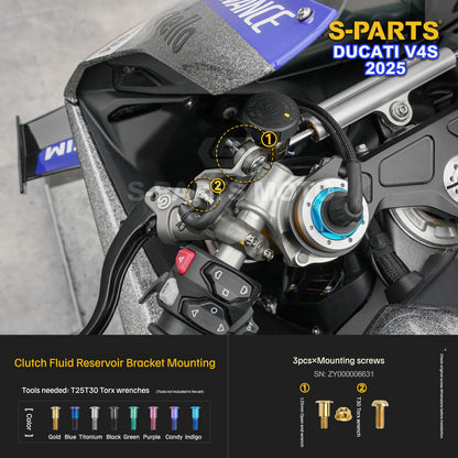 S-PARTS Titanium Front Fairing and Cockpit Fastener Kit for Ducati Panigale V4S 2025