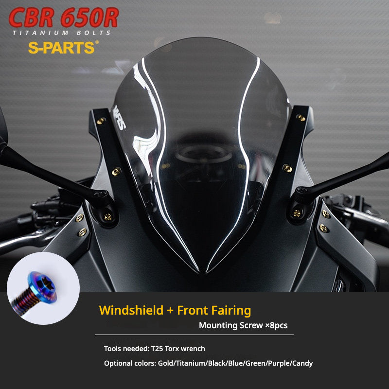 S-PARTS TC4 Titanium Bolt Kit for Honda CBR650R / CB650R | Full Motorcycle Upgrade