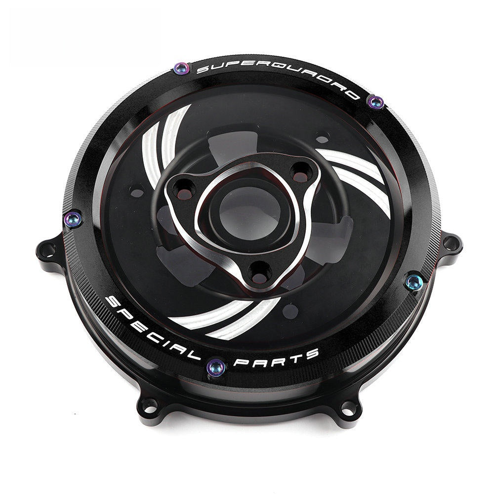 Ducati 959 / 1199 / 1299 / Panigale V2 / V4 / V4S Transparent Clutch Cover Kit Clear Clutch Side Cover Upgrade