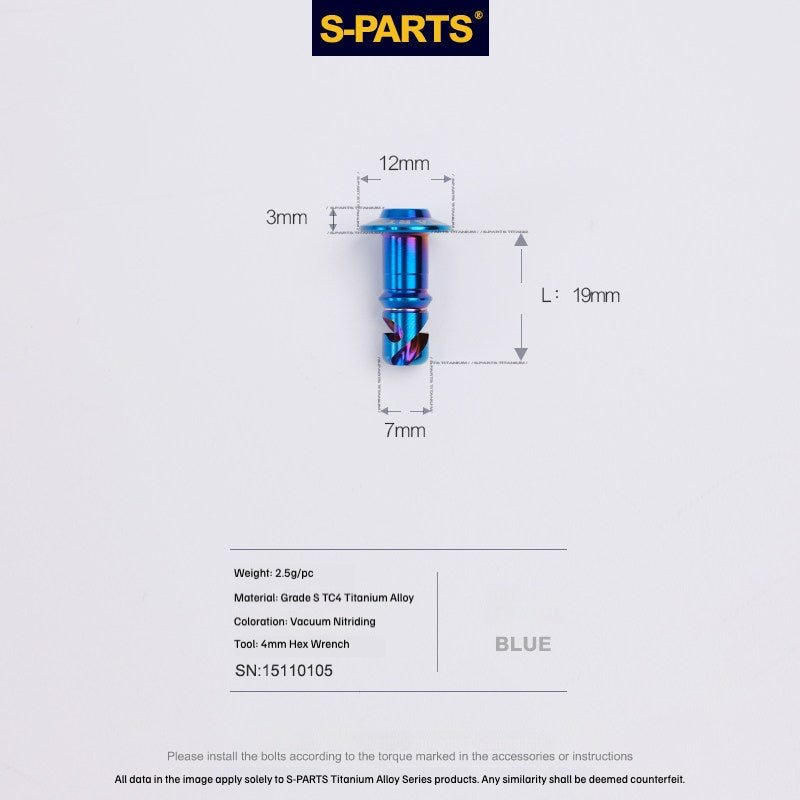 SPARTS Titanium Quick Release Race Fairing Fastener for Yamaha YZF-R1