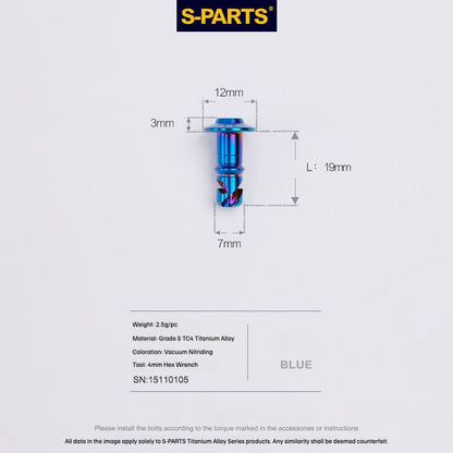SPARTS Titanium Quick Release Race Fairing Fastener for Yamaha YZF-R1