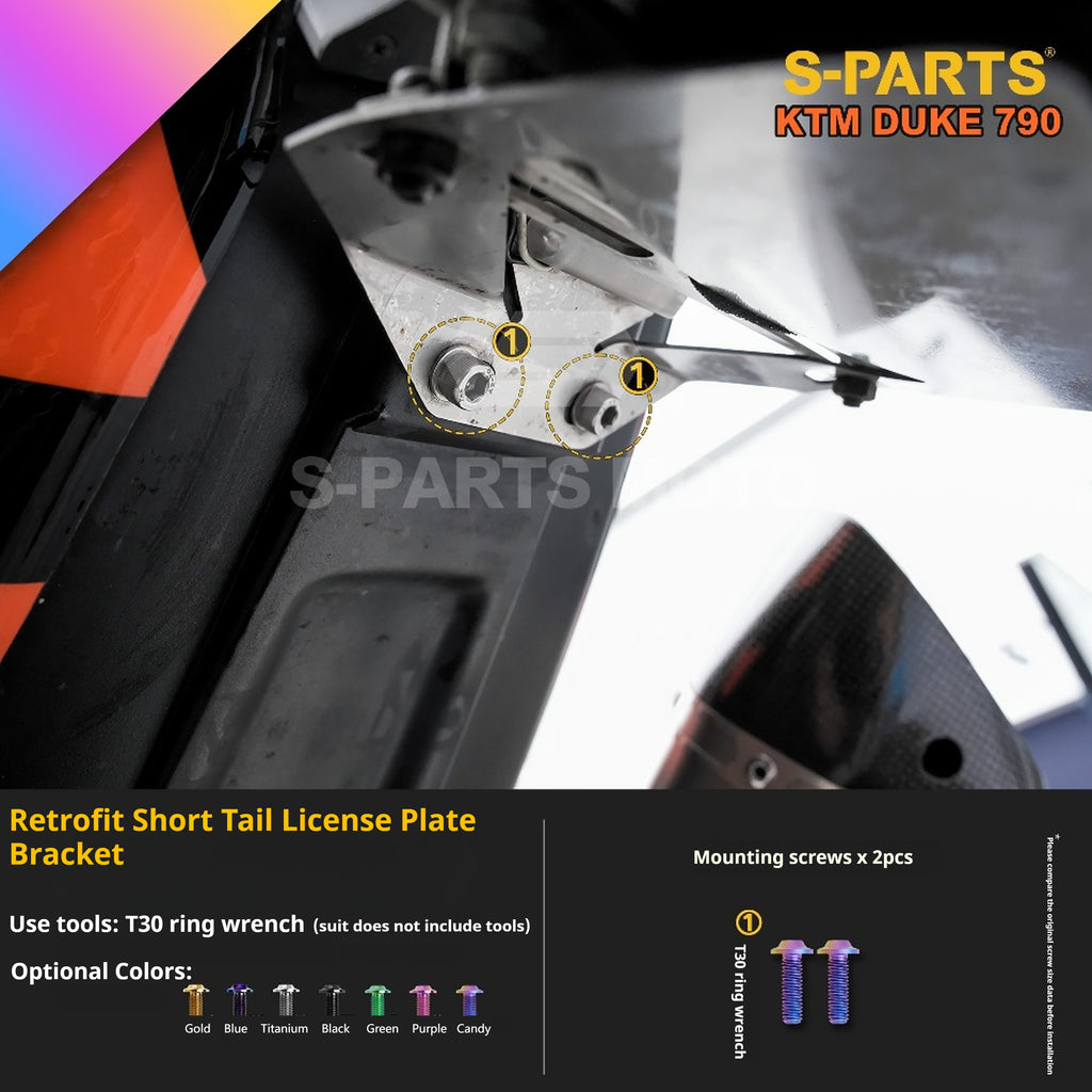 SPARTS Candy Color Titanium Bolt Kit for KTM DUKE 790 Disc Upgrade- Candy color