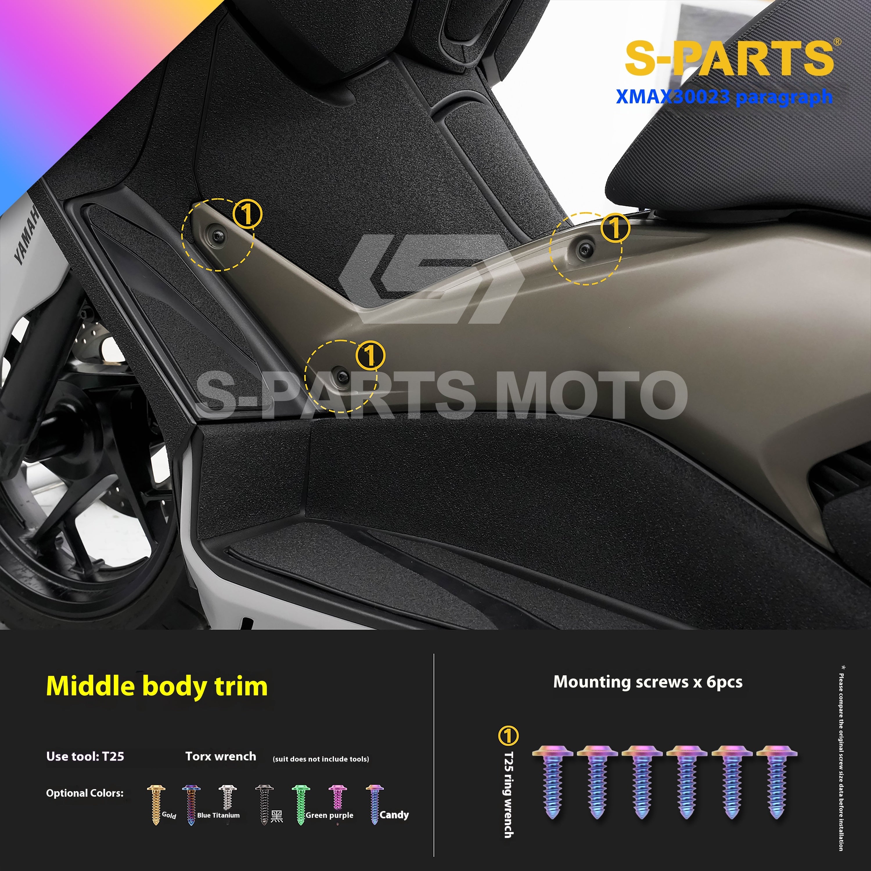 SPARTS Titanium Bolt Set for 2023 XMAX300 – Yamaha Motorcycle Custom Upgrade– Custom Candy Color - 2/2