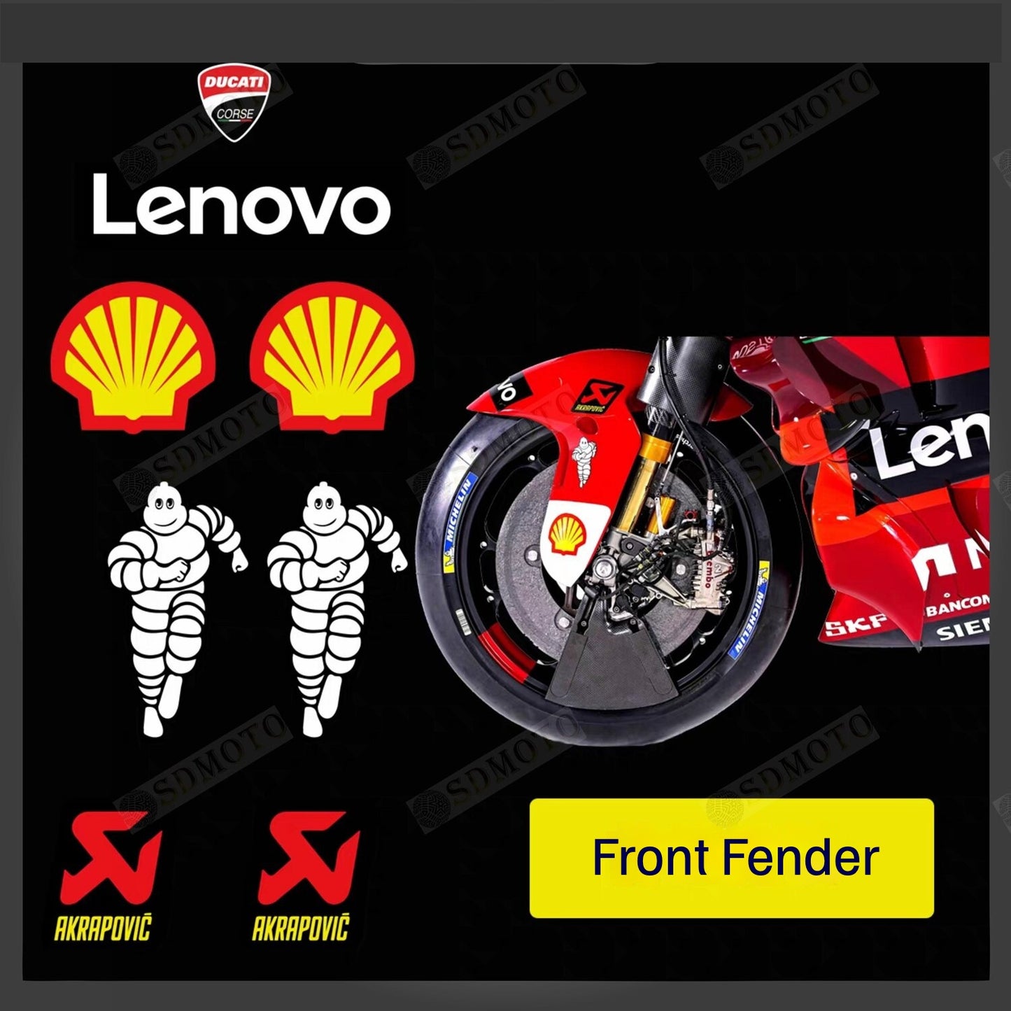 Ducati Panigale V2 / V4 / 848 / 899 / 959 / 1098 / 1199 / 1299 MotoGP Motorcycle Decals & Fairing Stickers