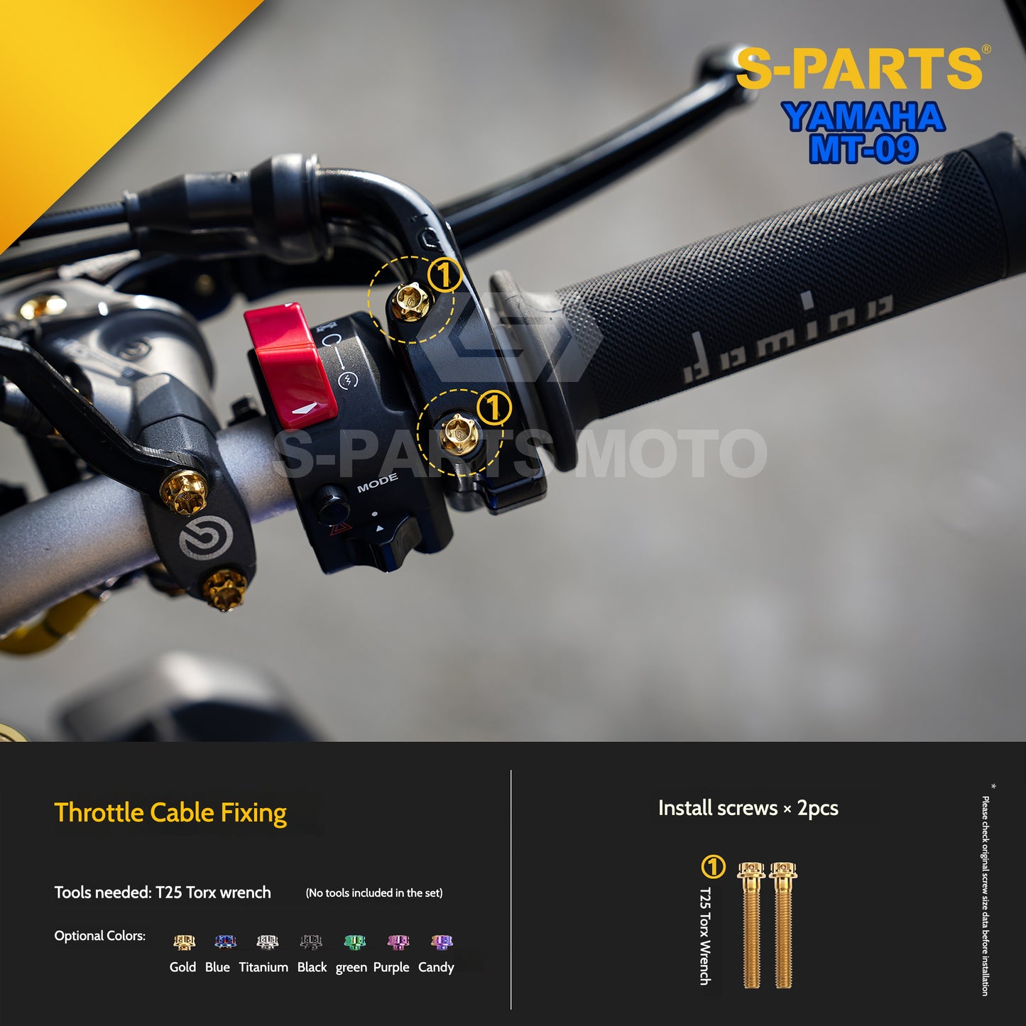 SPART Titanium Cockpit Fasteners & Handlebar Control Hardware Kit for Yamaha MT-09