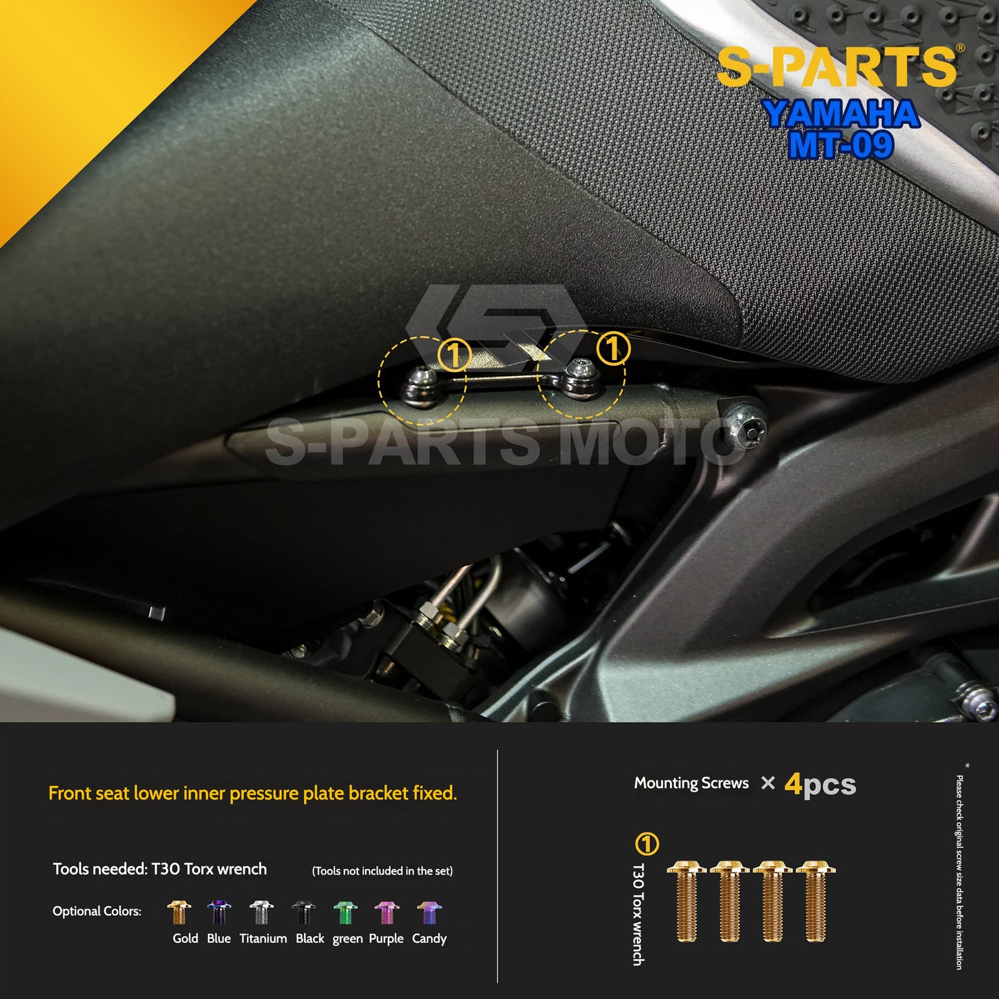 SPARTS Titanium Bodywork & Footpeg Bolt Kit for Yamaha MT-09