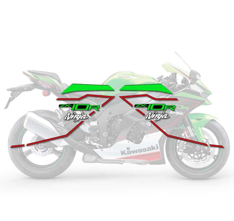 2021 Kawasaki Ninja ZX-10R KRT Full Body Graphics Decal Kit Motorcycle Stickers