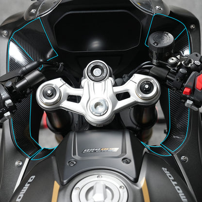 SPARTS Carbon Fiber Protective Stickers for QJMotor SRK 800 – Motorcycle Body Protection Decals