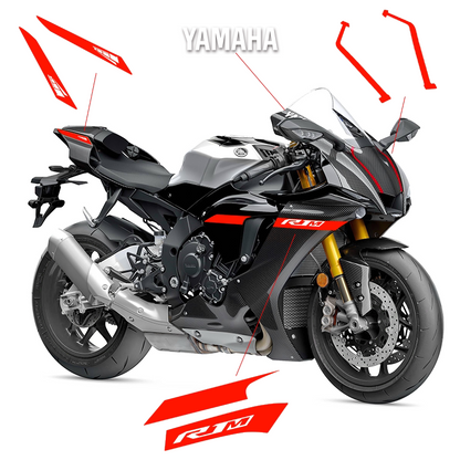 2020-2023 Yamaha YZF-R1M Full Body Graphics Decal Kit Blue Racing Motorcycle Stickers