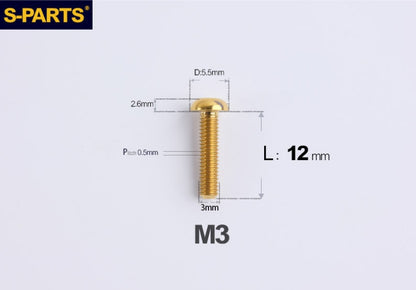 SPARTS A2 Button Head M3 Titanium Bolt