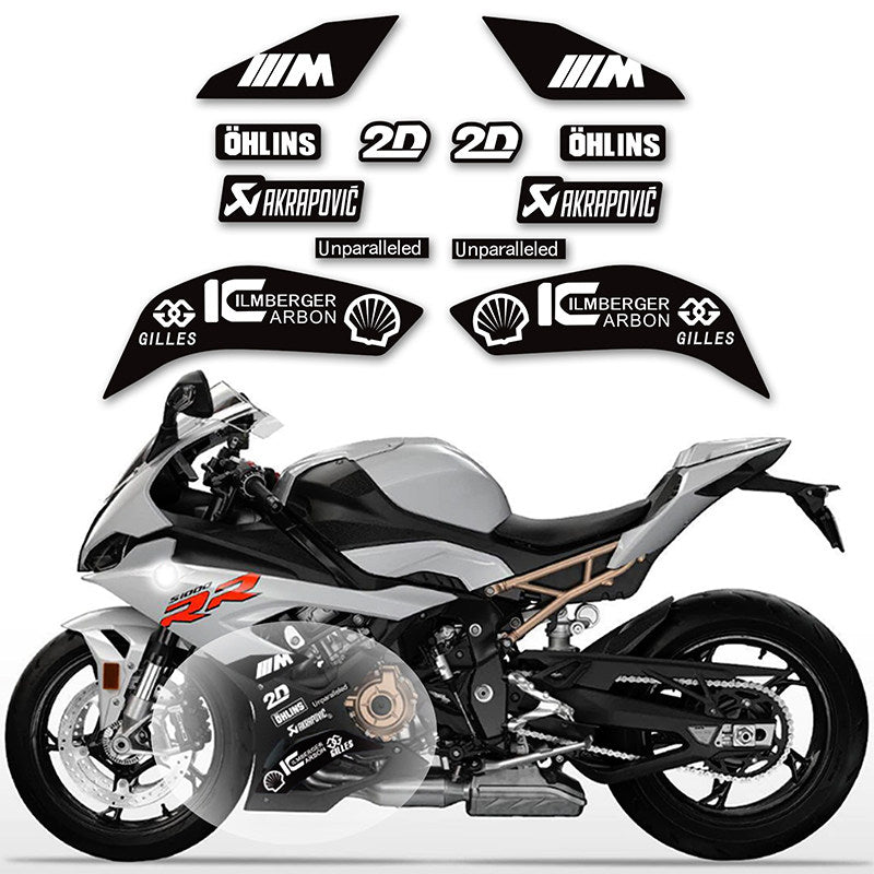 BMW S1000RR (2019–2022) M Package / Double R Track Lower Fairing Decal Kit Motorcycle Racing Graphics Sticker Set