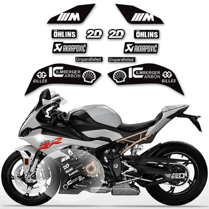 BMW S1000RR (2019–2022) M Package / Double R Track Lower Fairing Decal Kit Motorcycle Racing Graphics Sticker Set