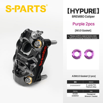 SPARTS Titanium Bolt Kit Compatible with BREMBO HYPURE Caliper - Purple
