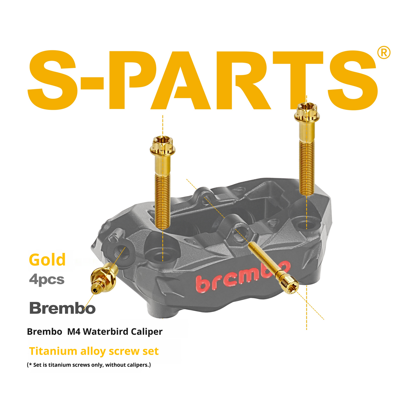 SPARTS Titanium Alloy Screw Set for Brembo M4 Waterbird Radiator Caliper Upgrade