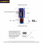 S-PARTS TC4 Titanium M8 to M8 Mirror Adapter Bolt | RH & LH Thread for Motorcycle / E-Bike