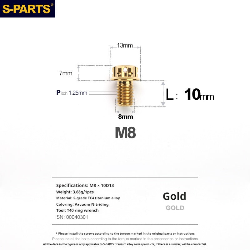 -PARTS M8 A3 Titanium Motorcycle Bolt – Multi-Length, Standard Head