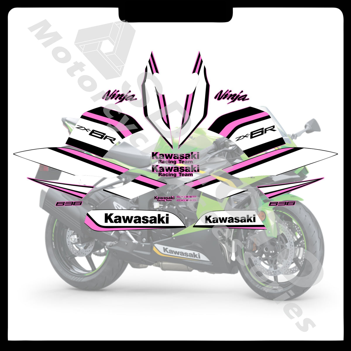 Kawasaki ZX-6R 636 2021-2025 Full Body Graphics Decals PVC Waterproof Motorcycle Fairing Stickers