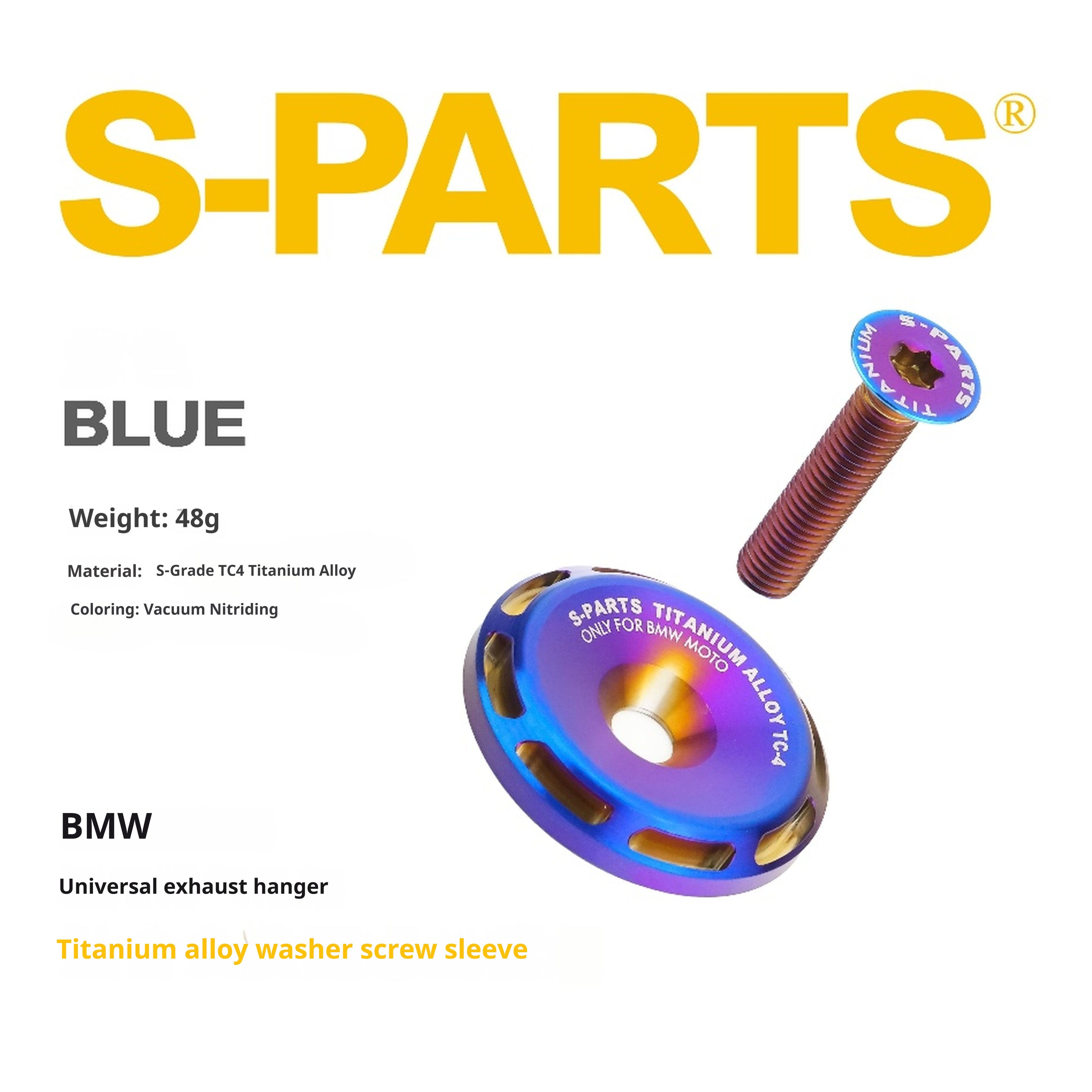 SPARTS Titanium Alloy Exhaust Hanger / Washer Bolt Kit – Universal for BMW Motorcycles