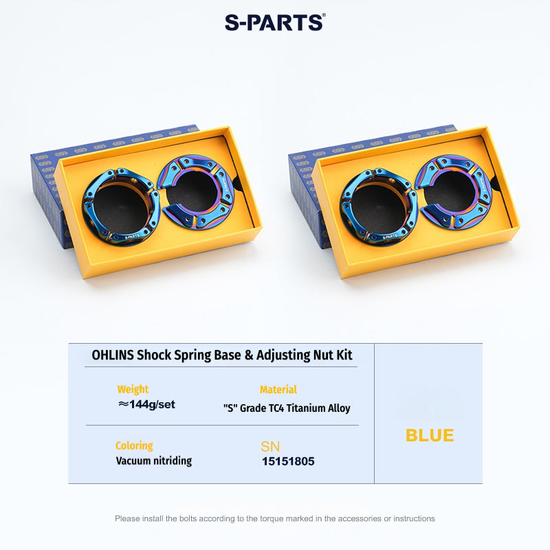 SPARTS Titanium Preload Adjuster & Spring Seat Kit for Öhlins Motorcycle Suspension