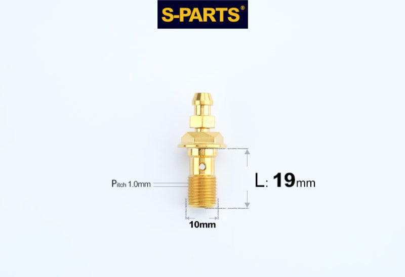 SPARTS M10 Single-Hole Banjo Bolt with Bleeder – Hex Head Titanium Bolt P1.0 / P1.25 for E-Bikes, Motorcycles & Bicycles