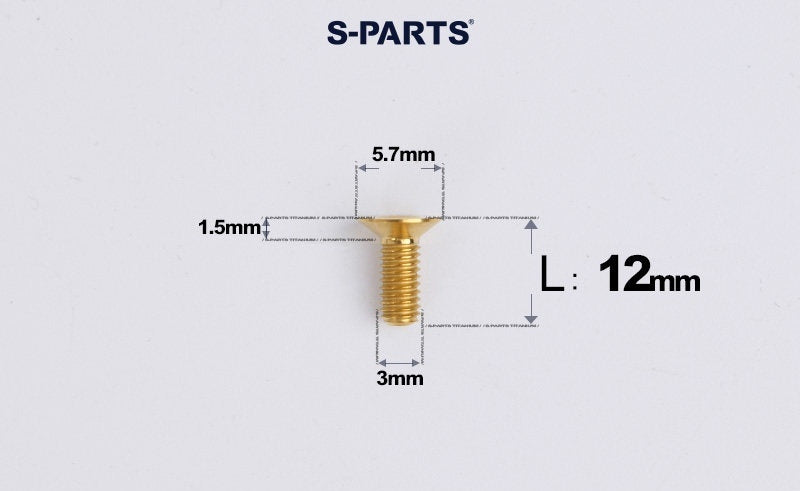 SPARTS Series M3 L6-30 Countersunk Titanium Bolt