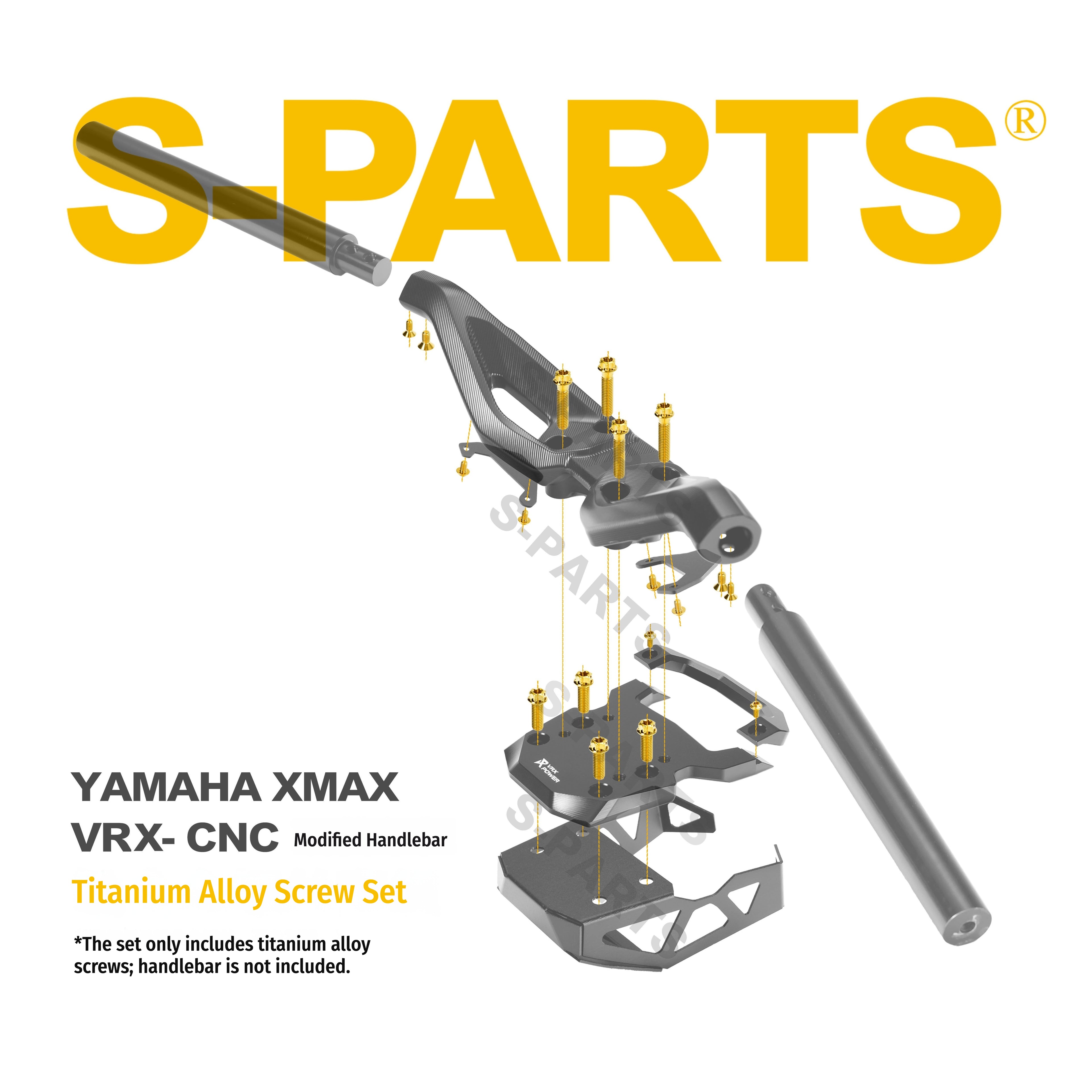 SPARTS Titanium Handlebar Bolt Kit for Yamaha XMAX 300 | VRX CNC Handlebar | TC4 Grade 5