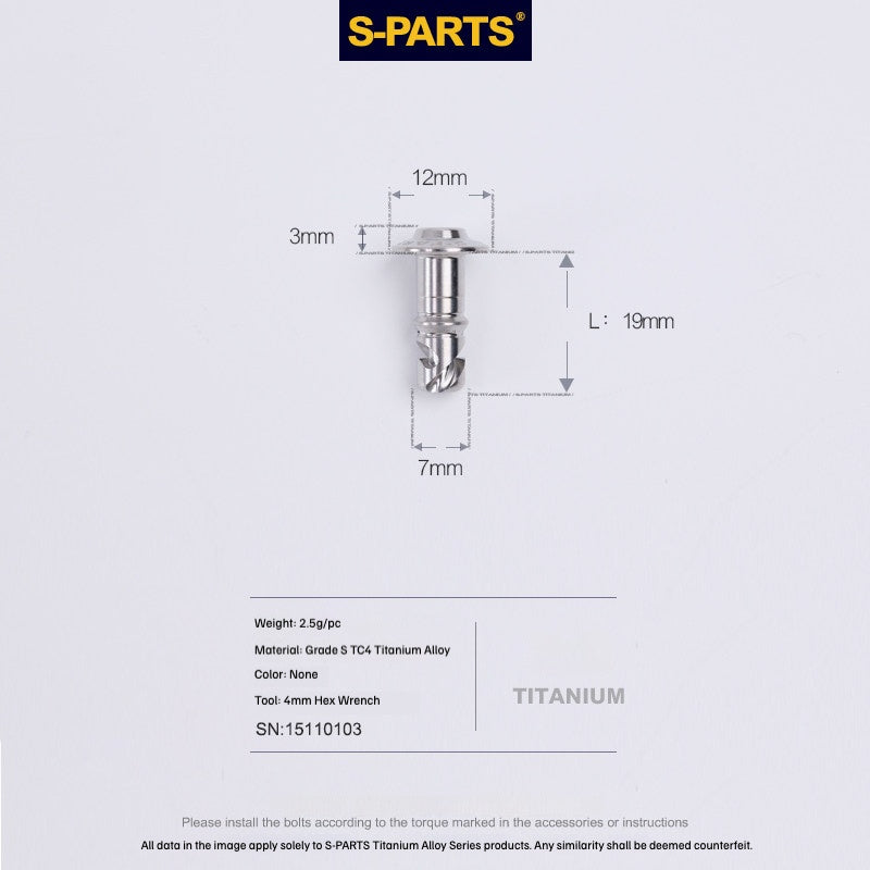 SPARTS Titanium Quick Release Race Fairing Fastener for Yamaha YZF-R1