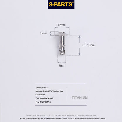SPARTS Titanium Quick Release Race Fairing Fastener for Yamaha YZF-R1