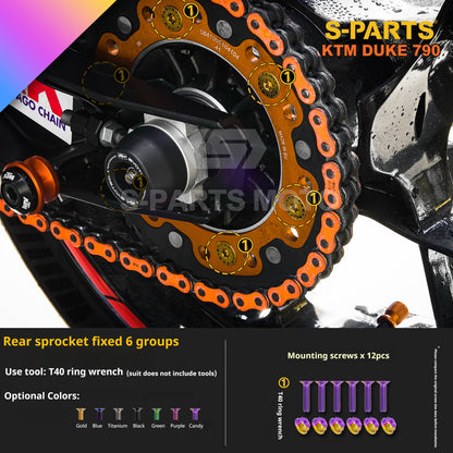 SPARTS TC4 Titanium Bolt Kit Compatible with KTM DUKE 790 – Full Motorcycle Fastener Upgrade