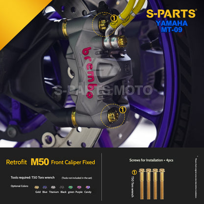 SPARTS Titanium Front Braking & Chassis Performance Fasteners Kit for Yamaha MT-09