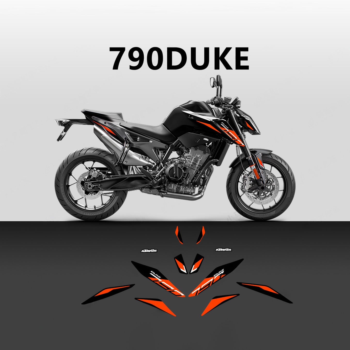 Factory Style Decal Sticker Kit for KTM DUKE 790 / 890 (2018-2022) - Gloss PVC Graphics Set