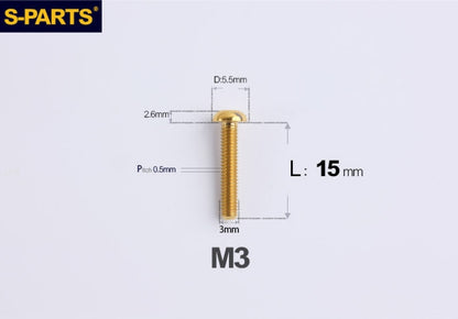 SPARTS A2 Button Head M3 Titanium Bolt