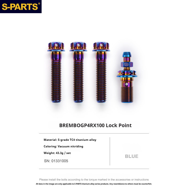 SPARTS Titanium Alloy Lower Caliper Bolt Kit for BREMBO GP4 RX with 100mm Mounting Points