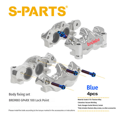 SPARTS Titanium Caliper Bolt Kit for BREMBO GP4 RX 100 | TC4 Titanium Brake Caliper Screws