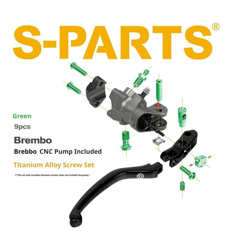 SPARTS Titanium Alloy Screw Kit for BREMBO CNC Master Cylinder – Bleeder & Reservoir Fixing Set