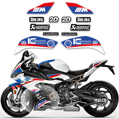 BMW S1000RR (2019–2022) M Package / Double R Track Lower Fairing Decal Kit Motorcycle Racing Graphics Sticker Set